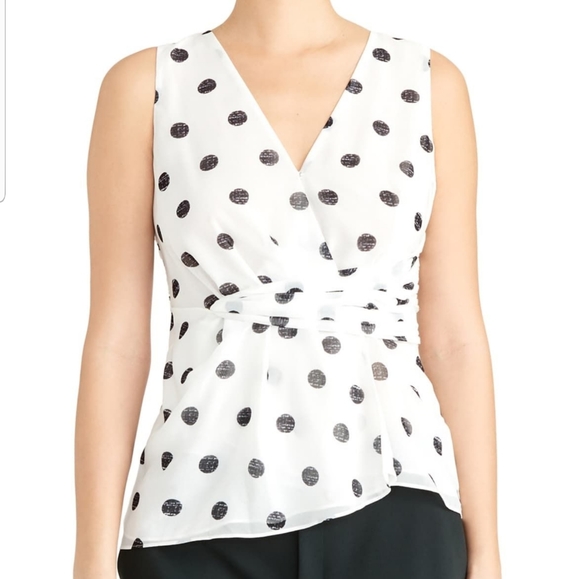 RACHEL RACHEL ROY POLKA DOT TWIST FRONT TANK - Picture 1 of 5